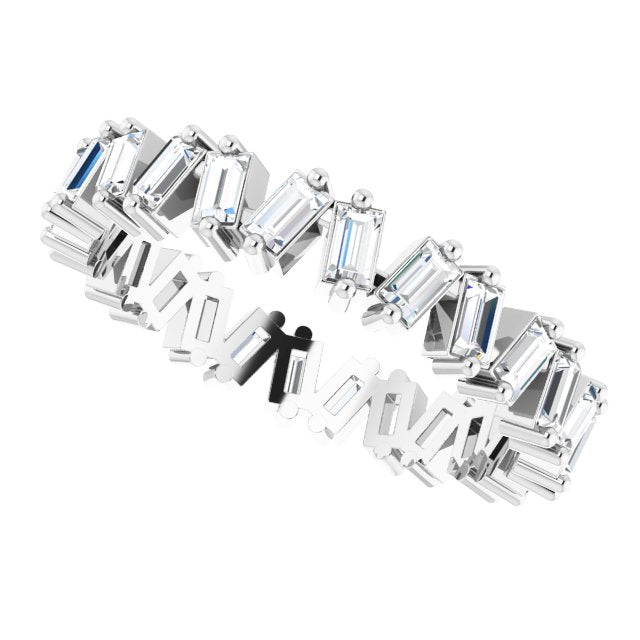 1.30 ct. Straight Baguette Diamond Eternity Band Stackable Diamond Ring-VIRABYANI